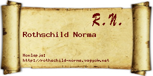 Rothschild Norma névjegykártya